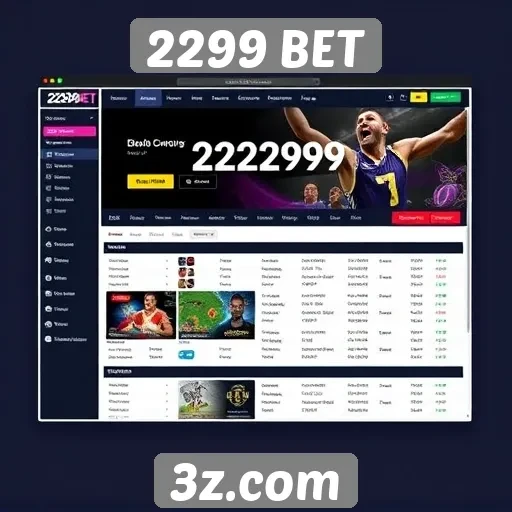 Avaliação da interface do usuário do 2299 BET